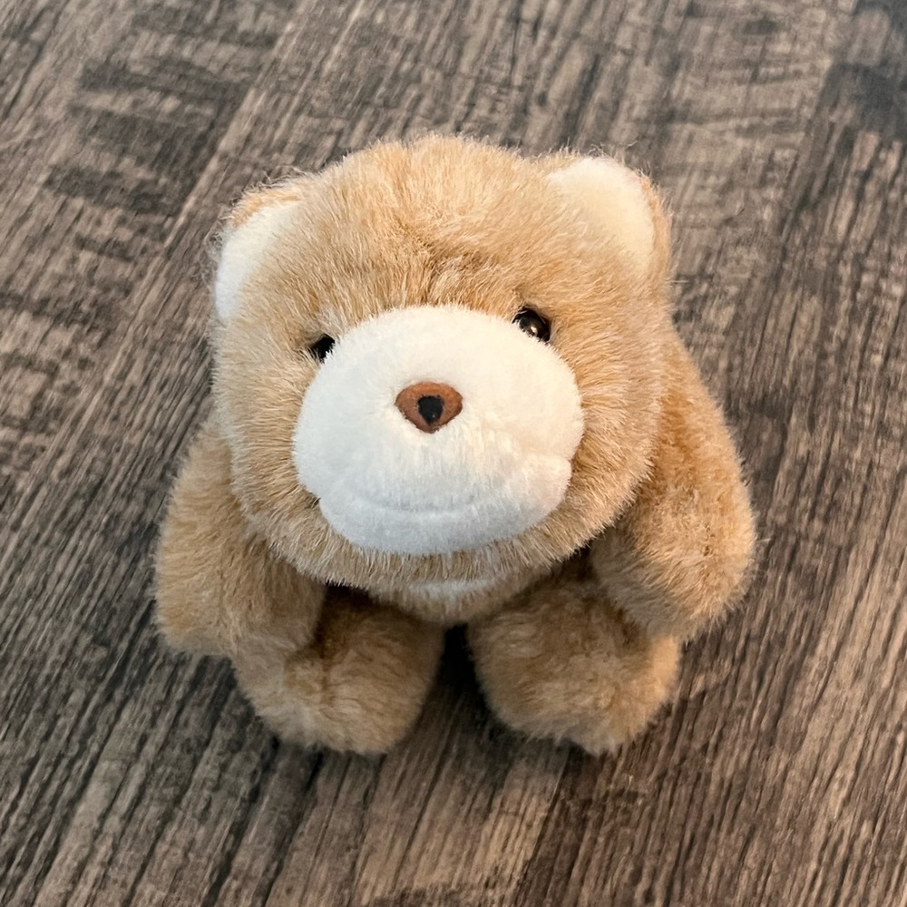 Vintage Gund Tan and White Plush Bear Stuffed Animal